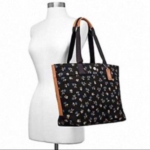 Coach Black/floral canvas tote NWT - Picture 2 of 6